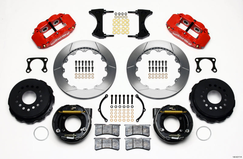 Wilwood Narrow Superlite 4R Rear P-Brk Kit 12.88in Red Big Ford Old Style 2.36in Offset - 140-9217-R
