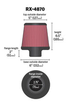 Load image into Gallery viewer, K&amp;N Filter Universal X Stream Clamp-On 2 3/4 inch Flange 6 inch Base  5 inch Top 6 1/2 inch Height - RX-4870