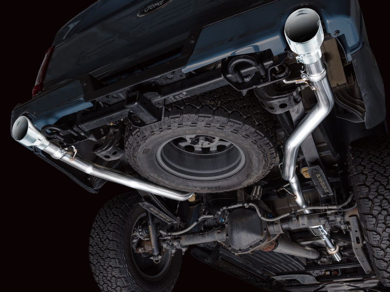 AWE Tuning 2021+ Ford F150 Tremor w/ Bumper Cutouts 0FG Resonated Cat-Back w/ Chrome Silver Tips - 3015-32402