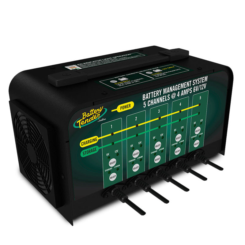 Battery Tender 5 Bank 6V/12V 4A Selectable Battery Charger - 021-0133-DL-WH
