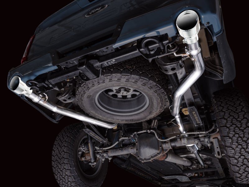 AWE Tuning 2021+ Ford F150 Tremor w/ Bumper Cutouts 0FG Non-Resonated Cat-Back w/ Chrome Silver Tips - 3020-32402