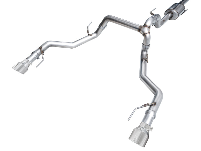 AWE Tuning 2021+ Ford F150 Tremor w/ Bumper Cutouts 0FG Non-Resonated Cat-Back w/ Chrome Silver Tips - 3020-32402