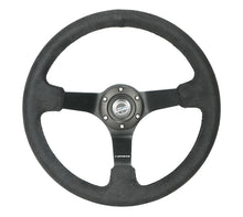 Load image into Gallery viewer, NRG Reinforced Steering Wheel (350mm / 3in. Deep) Blk Alcantara w/ Blk Stitching - Matte Black Spoke - RST-036MB-SA