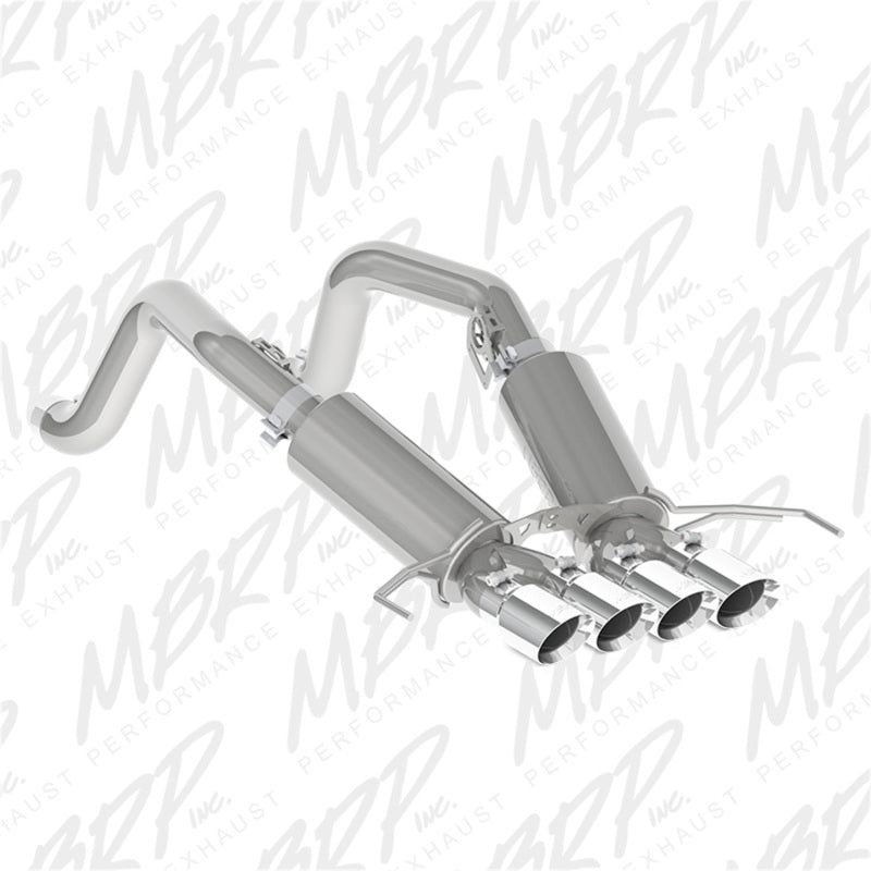 MBRP 14-19 Chevy Corvette V8 6.2L 3in T304 Dual Axle Back w/ 4in Quad Dual Wall Tips - S7030304