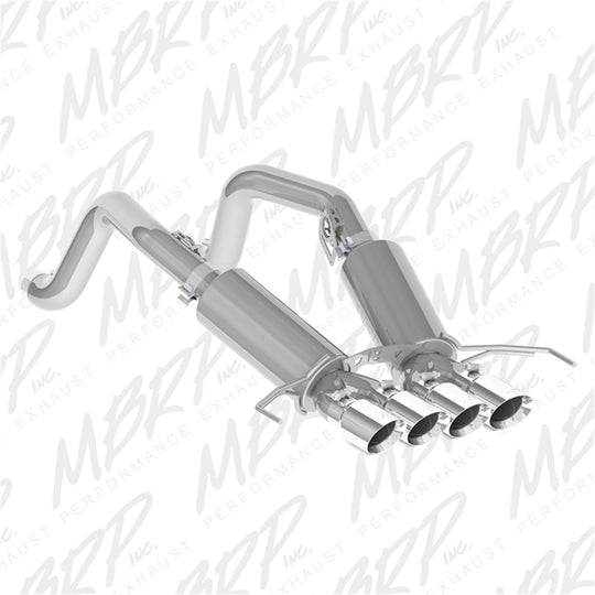 MBRP 14-19 Chevy Corvette V8 6.2L 3in T304 Dual Axle Back w/ 4in Quad Dual Wall Tips - S7030304