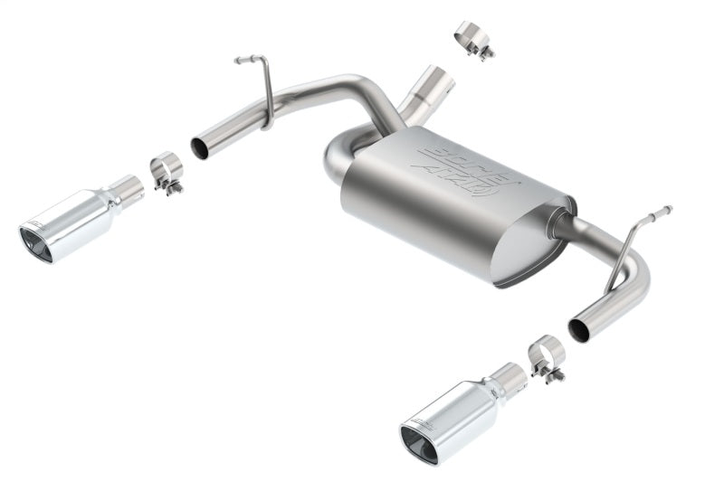 Borla 12-14 Jeep Wrangler JK 2Dr & 4Dr Rear Section ATAK Single Square Rolled Angle-Cut Exit Exhaust - 11860