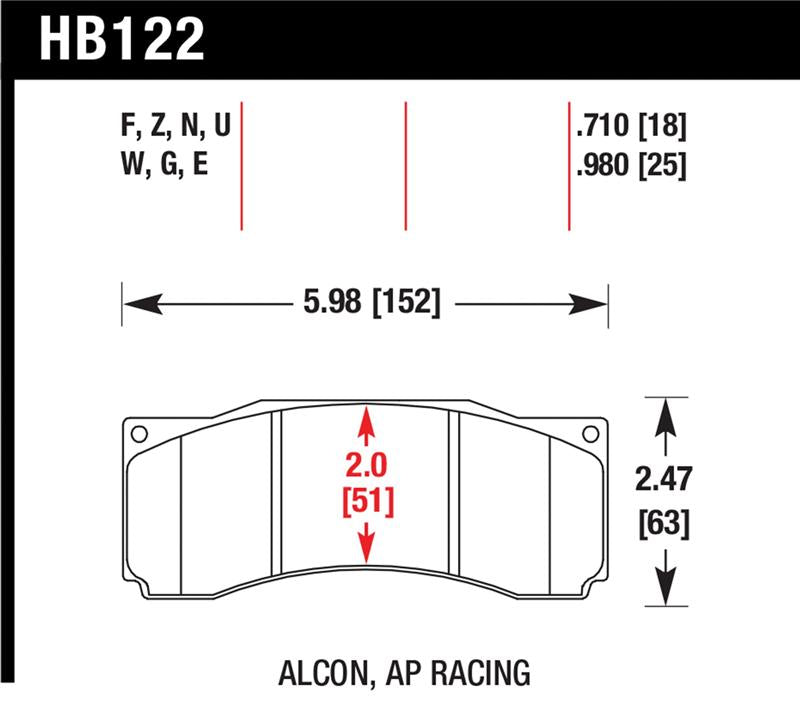 Hawk Stoptech ST-60 Caliper DTC-30 Race Brake Pads - HB122W.710