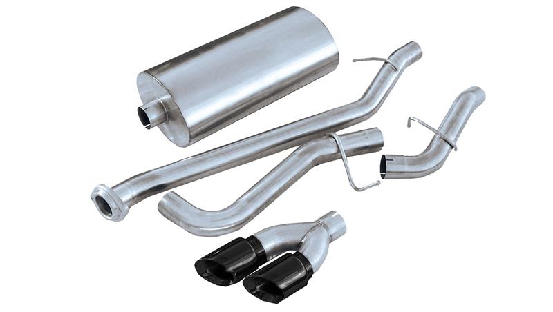 Corsa 1999-2006 GMC Sierra 4.8L V8 3in Cat-Back Single Side w Twin 4in Black Pro-Series Tips - 14260BLK