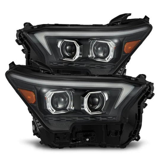 AlphaRex 23-24 Toyota Tacoma LUXX-Series LED Proj Headlights Blk w/Actv Light & Seq. Sig + DRL - 880335