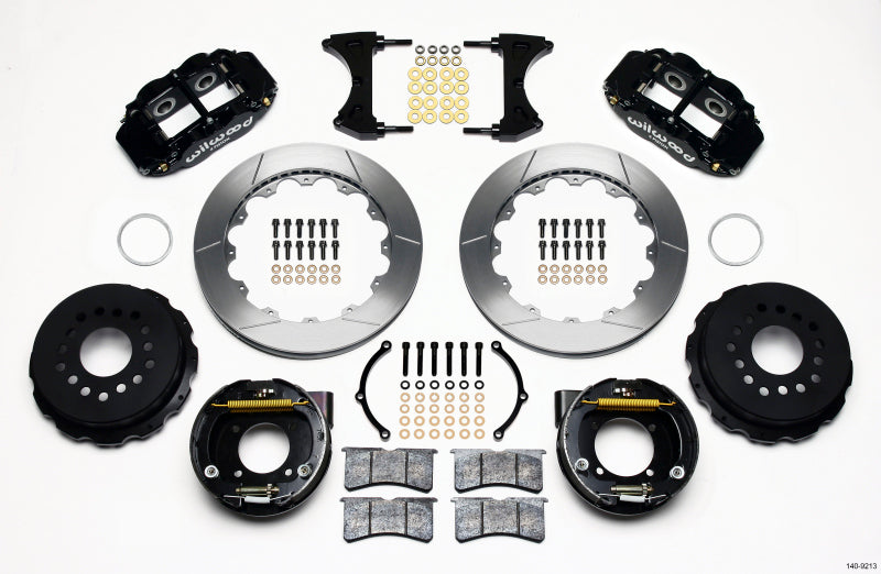 Wilwood Narrow Superlite 4R Rear P-Brk Kit 12.88in Chevy 12 Bolt w/ C-Clips - 140-9213