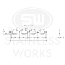 Load image into Gallery viewer, Stainless Works Chevrolet LS7 D-Port Shaped Header 304SS Exhaust Flanges 2in Primaries - HFLS7200