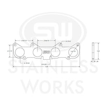 Load image into Gallery viewer, Stainless Works Ford 5.2L/5.0L Coyote Round Port Shaped Header 304SS Exhaust Flanges 2in Primaries - HFFORD5.0200