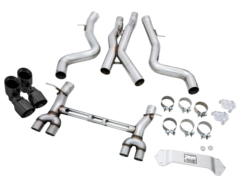 AWE Tuning BMW F8X M3/M4 Track Edition Cat-Back Exhaust - Diamond Black Tips - 3020-43087