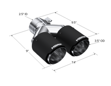 Load image into Gallery viewer, MBRP Universal Carbon Fiber Dual Tip 3.5in OD/2.5in Inlet - T5171CF