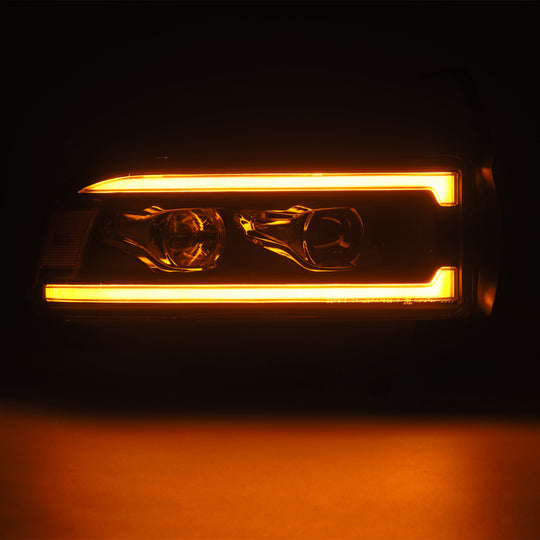 AlphaRex 94-01 RAM 1500 LUXX LED Proj Headlights Blk w/Activ Light/Seq Signal/SB DRL - 880353