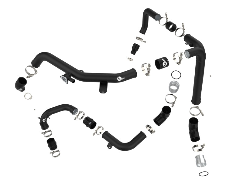 aFe 21-23 Ford Bronco V6-2.7Ltt BladeRunner Alum Hot & Cold Charge Pipe Kit - Black - 46-20584-B