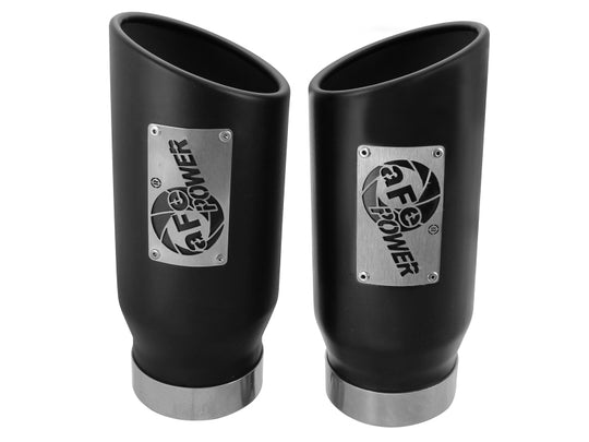 aFe MACH Force-Xp Universal Exhaust Tip 4 IN Inlet x 5 IN Outlet x 12 IN L- Black Tip - 49T40506-B12
