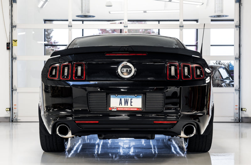 AWE Tuning S197 Mustang GT Axle-Back Exhaust - Touring Edition (Chrome Silver Tips) - 3015-32094