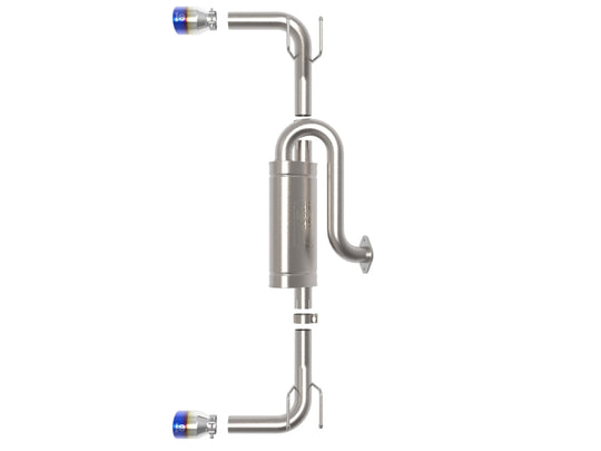 aFe 19-22 Mazda 3 L4 2.5L Takeda 3in to 2-1/2in 304 SS Axle-Back Exhaust w/ Blue Flame Tip - 49-37023-L