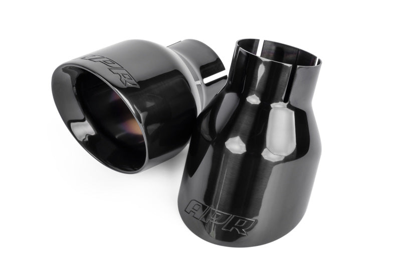 APR Double-Walled 4in Slash-Cut Tips - Polished Diamond Black - Set of 2 - TPK0003