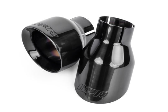 APR Double-Walled 4in Slash-Cut Tips - Polished Diamond Black - Set of 2 - TPK0003