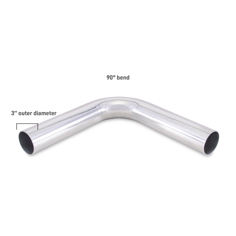 Mishimoto Universal Aluminum Intercooler Tubing 3in. OD - 90 Degree Bend - MMICP-AL-39