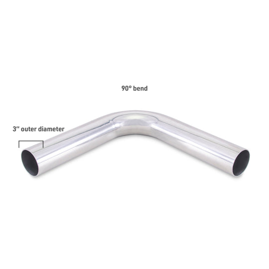 Mishimoto Universal Aluminum Intercooler Tubing 3in. OD - 90 Degree Bend - MMICP-AL-39