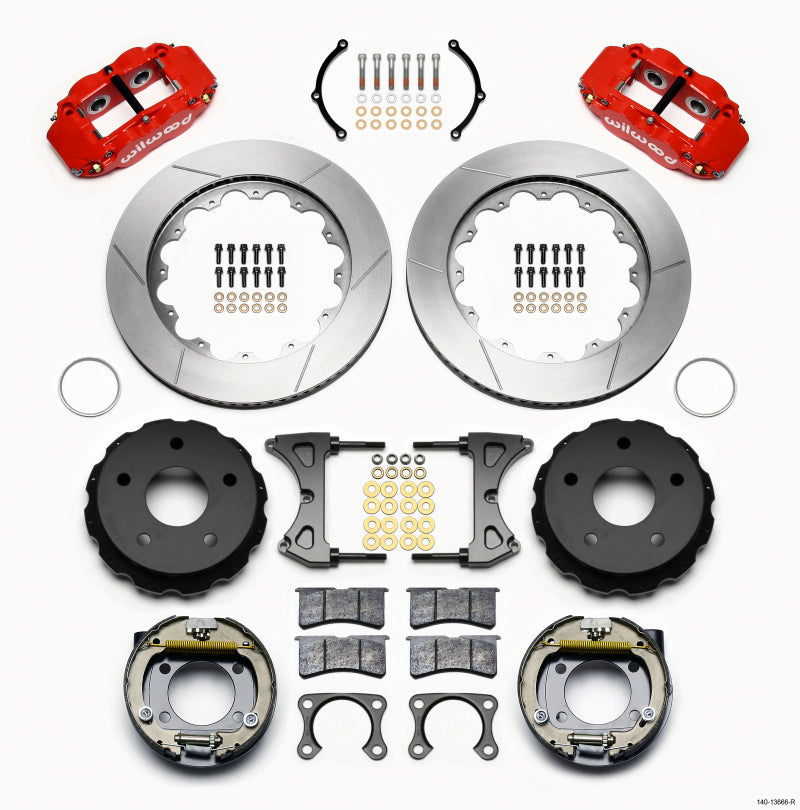 Wilwood Narrow Superlite 4R Rear P-Brk Kit 14.00in Red Big Ford New 2.38in Off Bronco 5 x 5.50 - 140-13666-R