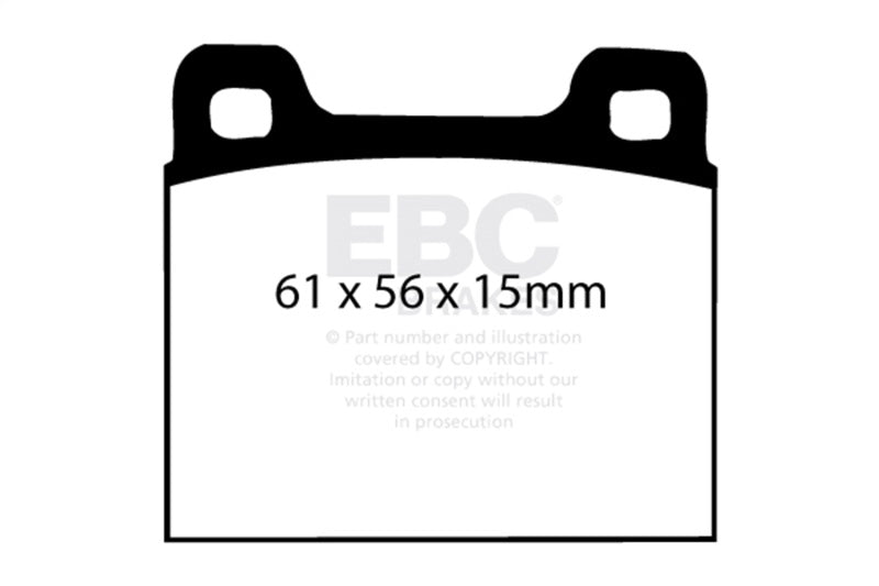 EBC 64-69 Porsche 911 2.0 (M Caliper) (Solid front rotor) Yellowstuff Front Brake Pads - DP4104R