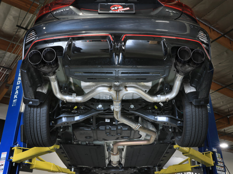 aFe 22-24 Kia Forte GT 1.6L 3in-2.5in 304 Stainless Steel Axle-Back Exhaust w/ Black Tips - 49-37039-B