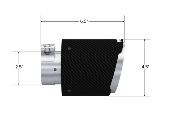 MBRP Universal Carbon Fiber Tip 2.5in ID / 4.5in OD Out / 6.5in Length Angle Cut Dual Wall - T5191CF