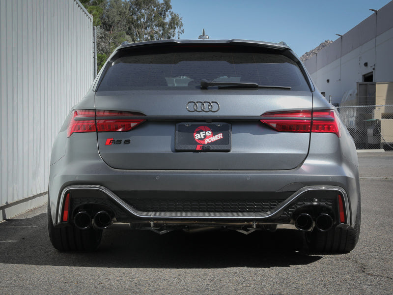 aFe 20-22 Audi RS6 Avant V8 4L (tt) MACH Force-Xp 3in to 2.5in 304 SS Cat-Back Exhaust w/ Black Tip - 49-36448-B