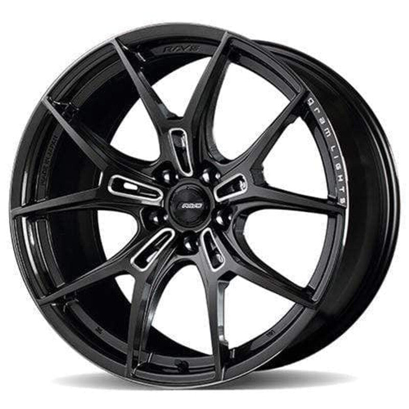 Gram Lights 57FXZ 18x9.5 +22 5x114.3 Super Dark Gunmetal and Machining Rim Edge DC Wheel - WGFJX12EH8