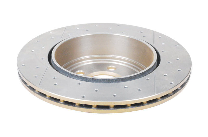 DBA 05-09 Chrysler 300 C Rear Gold Cross Drilled & Slotted KP Street Series Rotor - DBA2439X