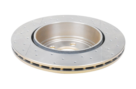 DBA 05-09 Chrysler 300 C Rear Gold Cross Drilled & Slotted KP Street Series Rotor - DBA2439X