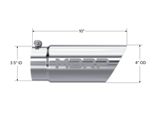 Load image into Gallery viewer, MBRP Universal Tip 3in O.D. Dual Wall Angled 4 inlet 10 length - T5110