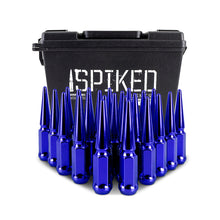 Load image into Gallery viewer, Mishimoto Mishimoto Steel Spiked Lug Nuts M14 x 1.5 24pc Set Blue - MMLG-SP1415-24BL