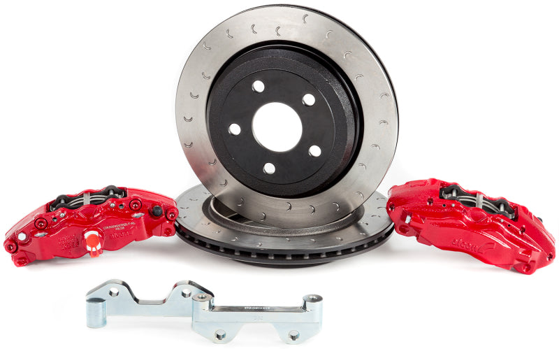 Alcon 2007+ Jeep JK-JL 330x22mm Rotors 4-Piston Calipers Rear Brake Kit (Includes Brake Lines) - Red - ALABKR5059D12