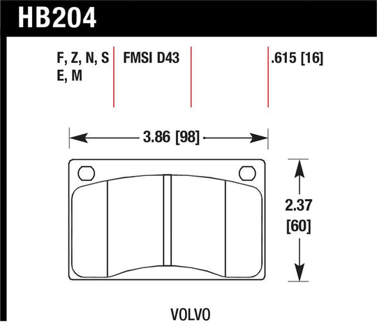 Hawk HP+ Street Brake Pads - HB204N.615