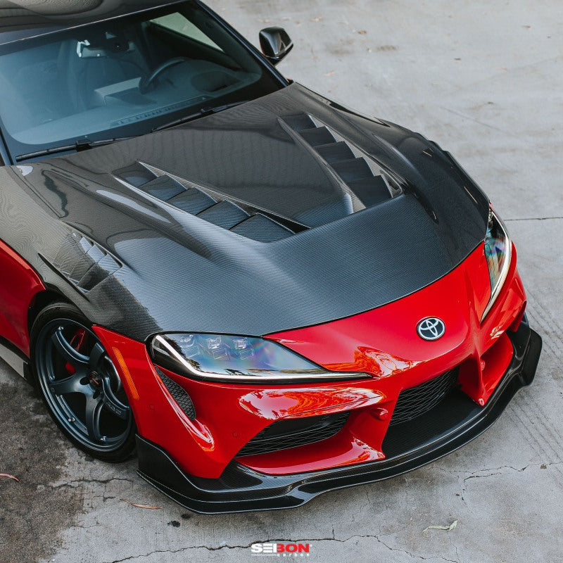 Seibon 2020+ Toyota GR Supra TV-Style Carbon Fiber Hood - HD20TYSUP-TV-DS