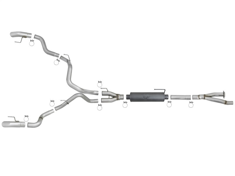 aFe MACH Force-XP Cat-Back Exhaust w/ Dual Hi-Tuck Pol Tips 17-18 Ford F-150 Raptor V6-3.5L - 49-33095-P