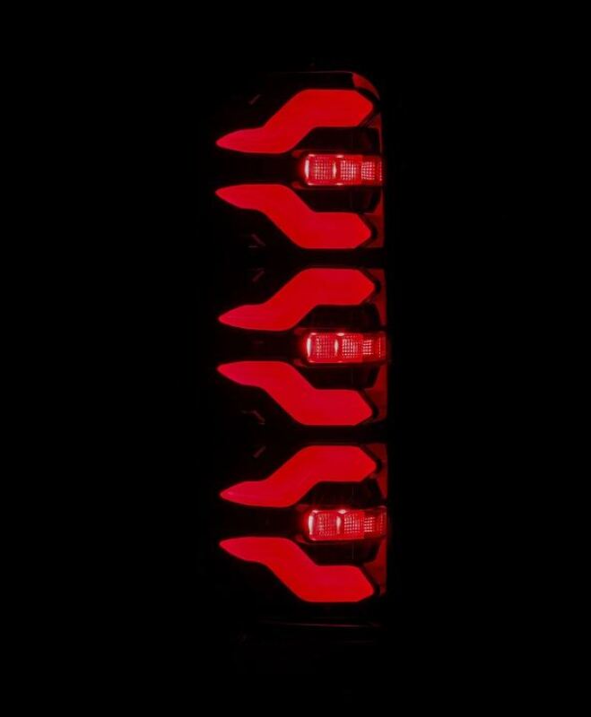 AlphaRex 87-96 Ford Bronco/F-150 Luxx-Series LED Tail Lights - Black Red - 658007