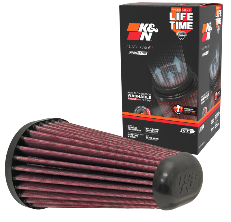 K&N Replacement Unique Oval Tapered Air Filter for Porsche 13-14 Boxster/2014 Cayman 2.7L/3.4L H6 - E-0666