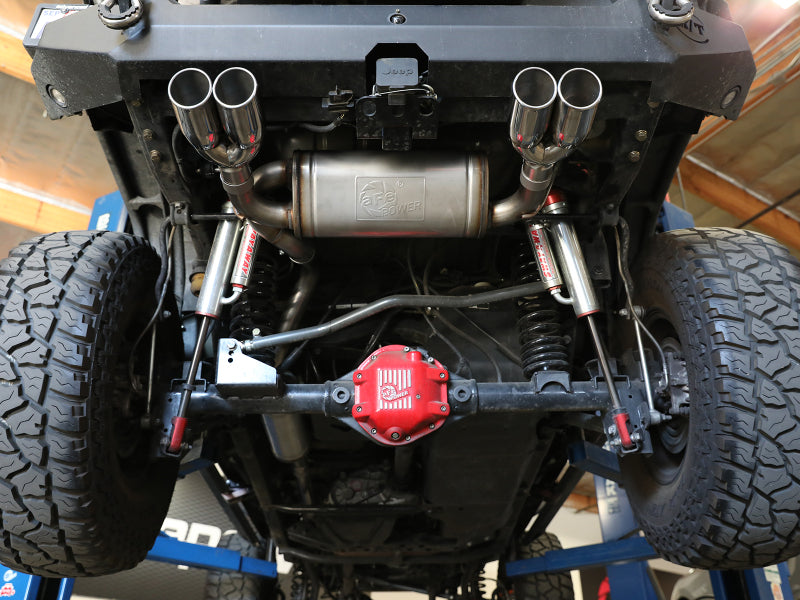 aFe Vulcan Series 2.5in 304SS Cat-Back Exhaust 07-18 Jeep Wrangler (JK) V6-3.6/3.8L w/ Polished Tips - 49-38087-P