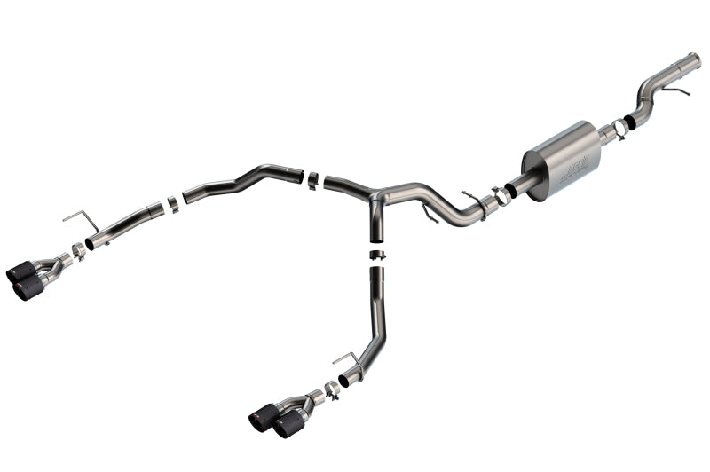 Borla 21-22 Chevrolet Tahoe 6.2L V8 2/4WD 4DR T-304 SS S-Type Cat-Back Exhaust w/ Carbon Fiber Tips - 140859CF