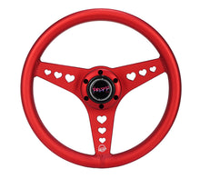 Load image into Gallery viewer, NRG All Aluminum Steering Wheel 330mm - Heart Cut Out- Ergonomic Grip- Anadized Red - RST-073-RD