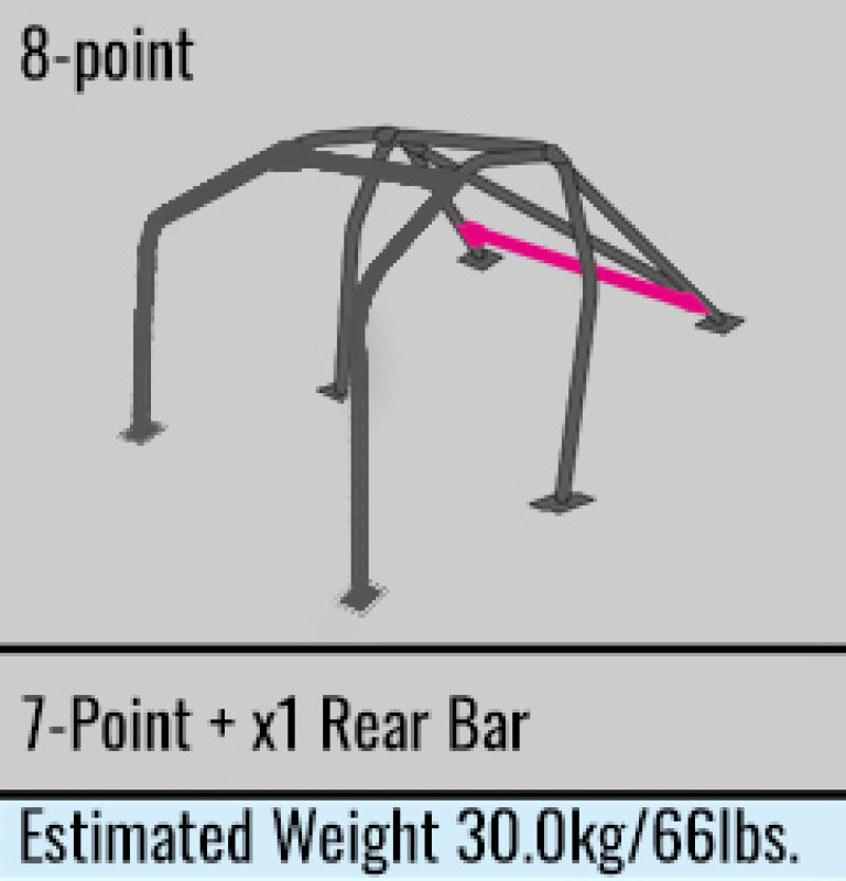 Cusco Safety21 8pt 2Pssgr BLK Thru Dash Roll Cage Nissan R33 2dr (S/O/No Cancel) - 232 290 G20