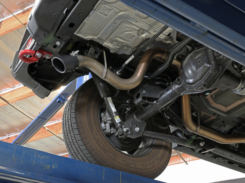 aFe MACH Force-Xp Axle-Back Exhaust System w/Black Tip 18-20 Jeep Wrangler L4-2.0T / V6-3.6L - 49-48070-1B