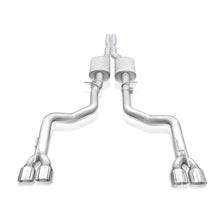 Load image into Gallery viewer, Stainless Works 15-19 Dodge Challenger 6.2L/6.4L Hemi 3in Redline Catback X-Pipe w/4in Quad Tips - CHAL16CBR4
