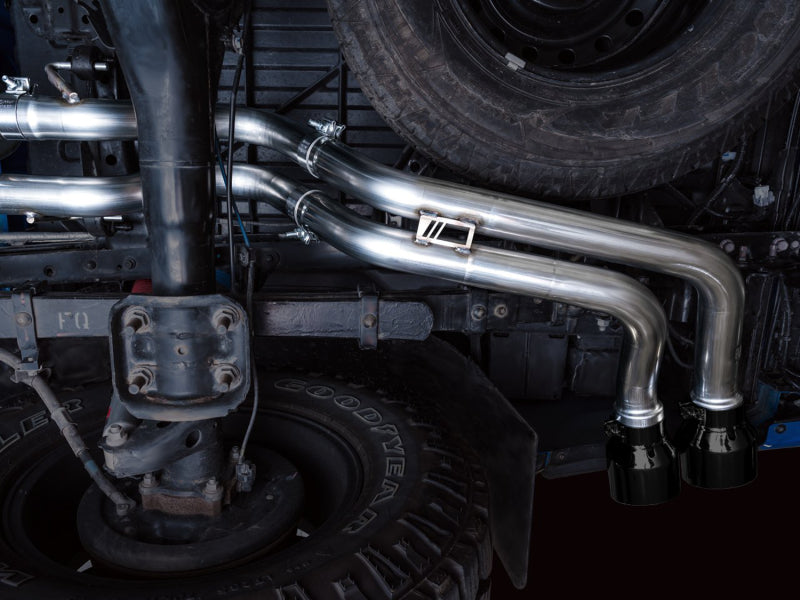 AWE Tuning 16-22 Toyota Tacoma 0FG Cat-Back Exhaust w/ BashGuard - Dual Diamond Black Tips - 3015-33826